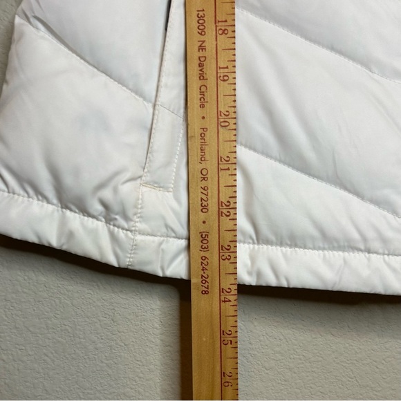 Women’s Size Small White Puffer Vest Eddie Bauer Premium Goose Down Nordic Style - Picture 7 of 16